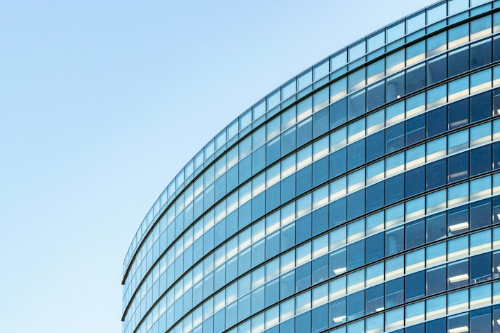Commercial glass building