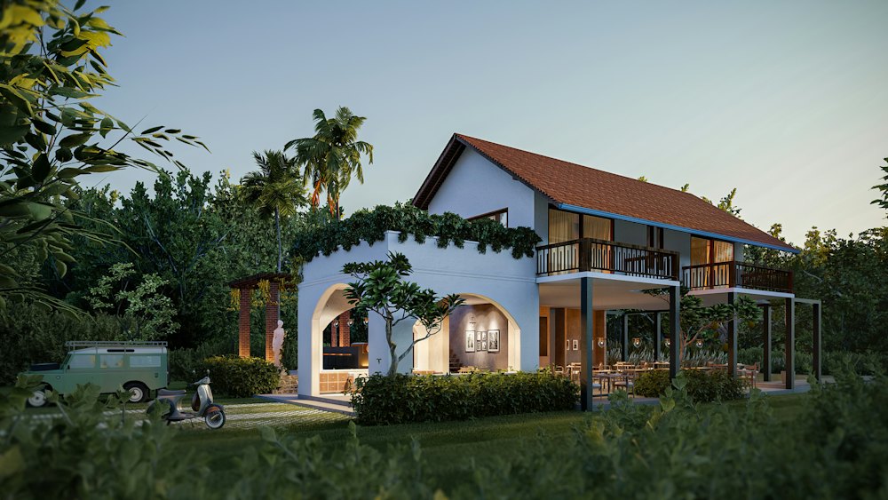 Independent house with car parked in front
