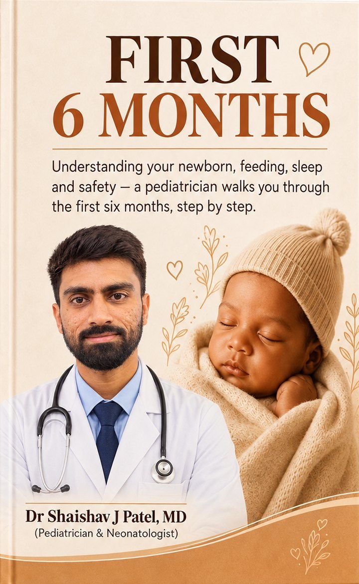 FIRST 6 MONTHS ebook cover on a tablet