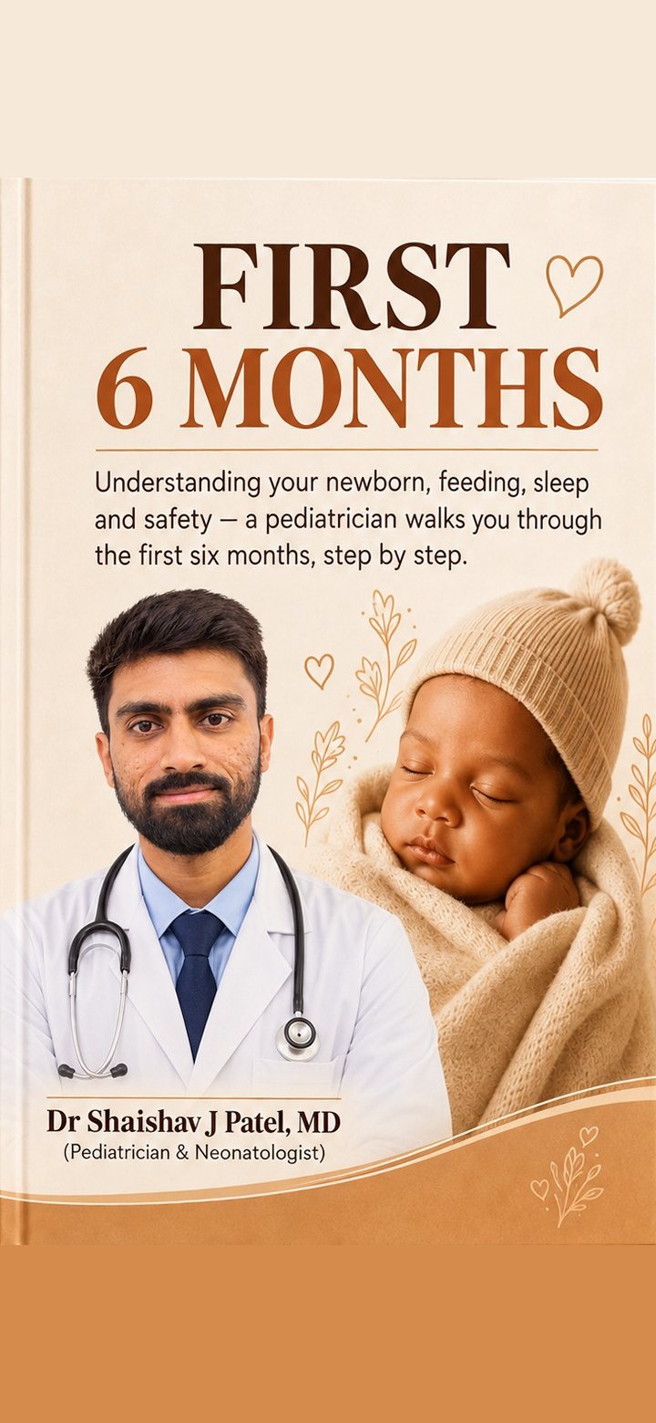 FIRST 6 MONTHS ebook cover on a mobile phone