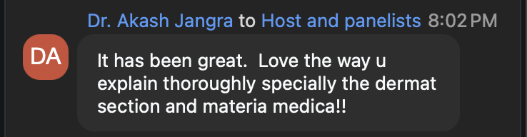 Testimonial from Dr Akash Jangra