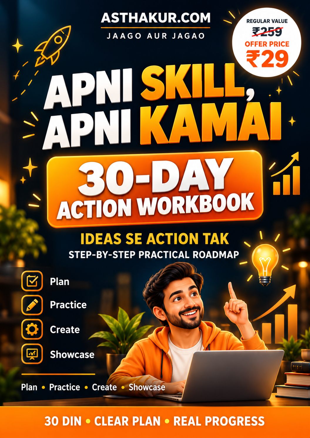30-Day Online Earning Action Workbook mockup