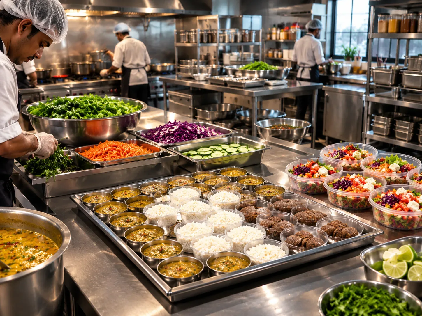 Fresh meal preparation in kitchen