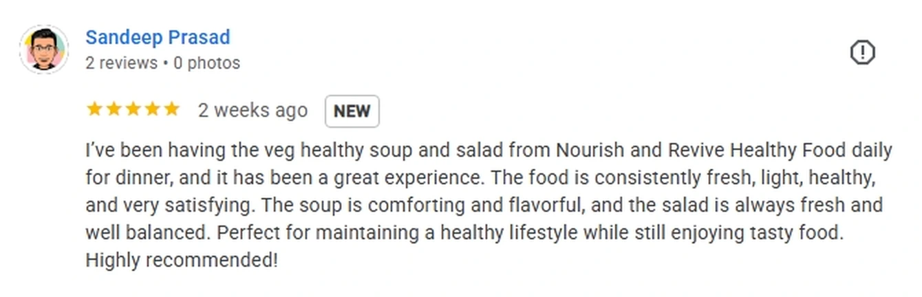 Authentic Google review screenshot from Nourish & Revive
