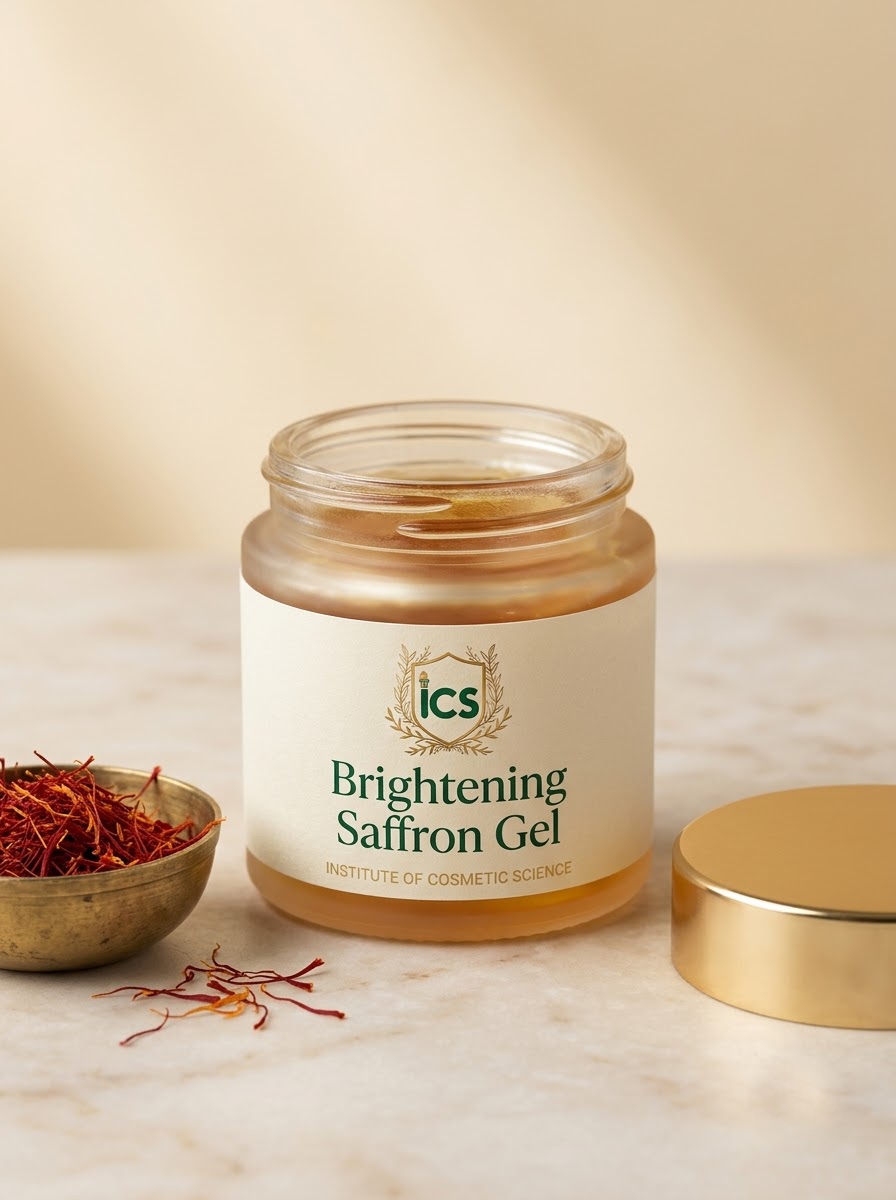 Brightening Saffron Gel made in the Diploma in Skincare Formulation