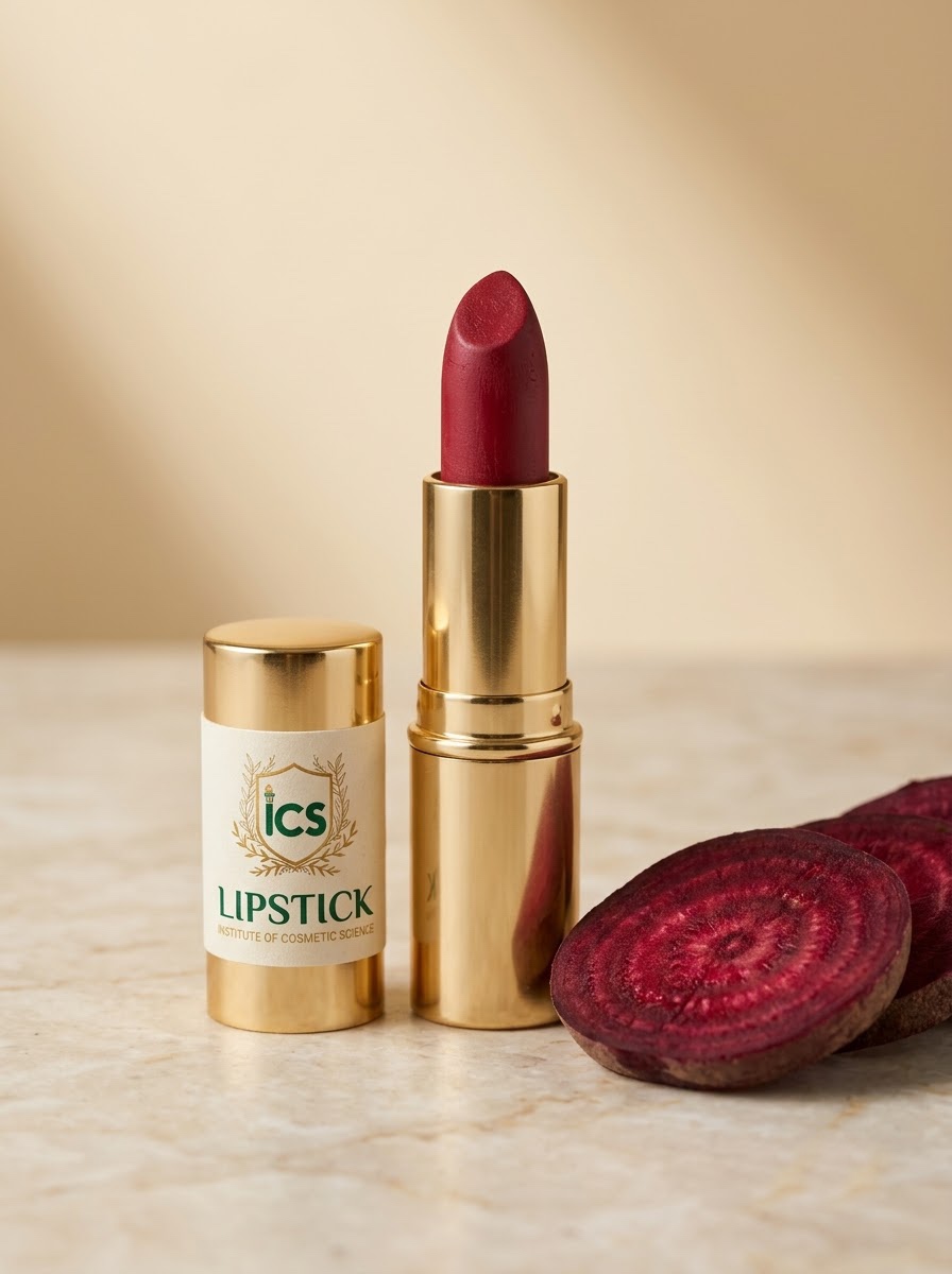 Lipstick made in the Diploma in Skincare Formulation