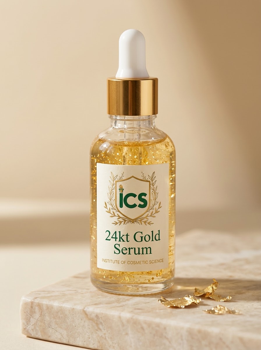 24kt Gold Serum made in the Diploma in Skincare Formulation