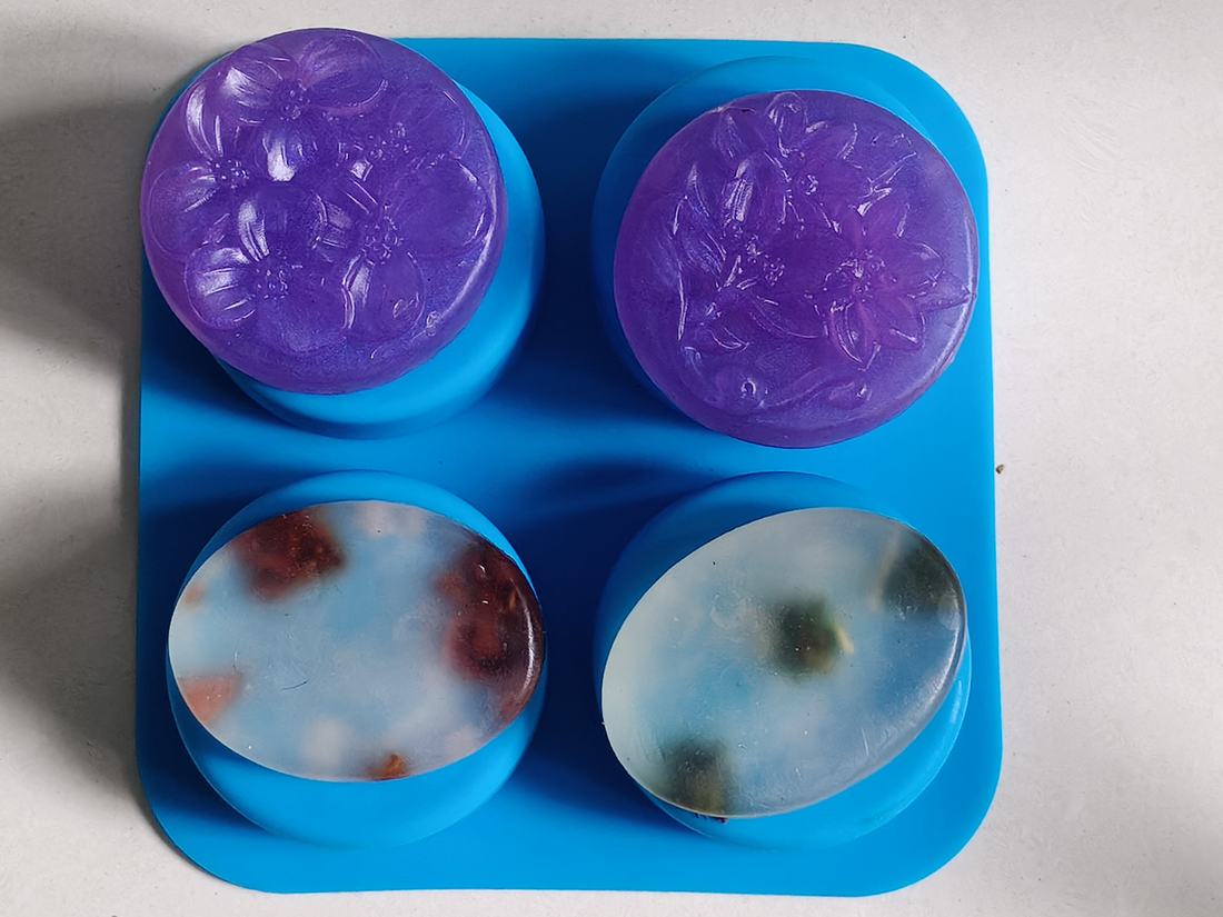 Floral glycerin soaps made by a student