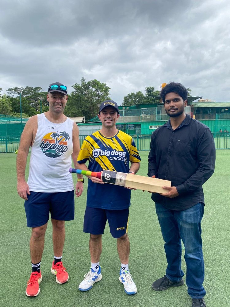 Bobby Quiney in Big Dogg Cricket kit in India