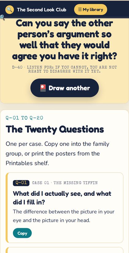 The Toolkit screen with a draw-a-card button