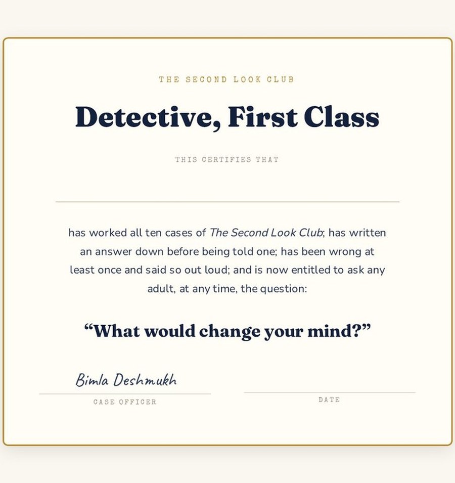 The certificate on the last page: Detective, First Class