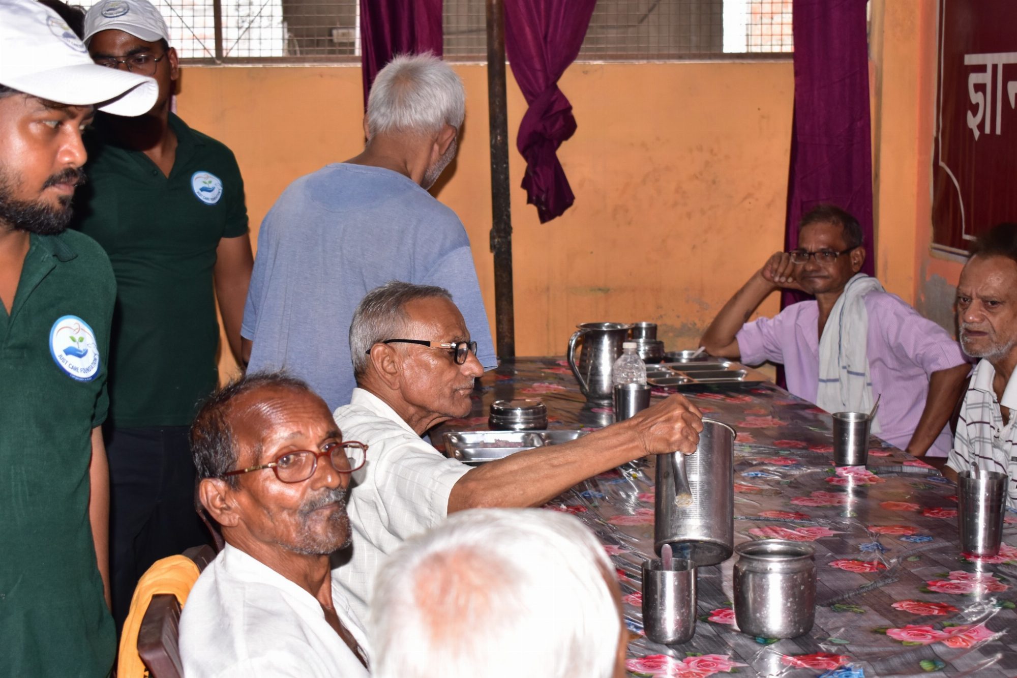 Food being served during Just Care Foundation food support