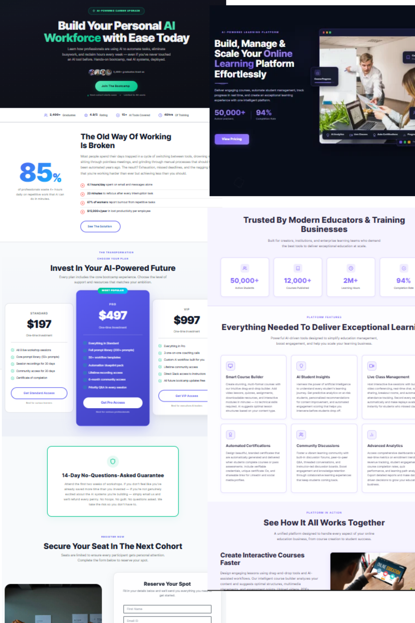 Sign-up funnel with proof stats