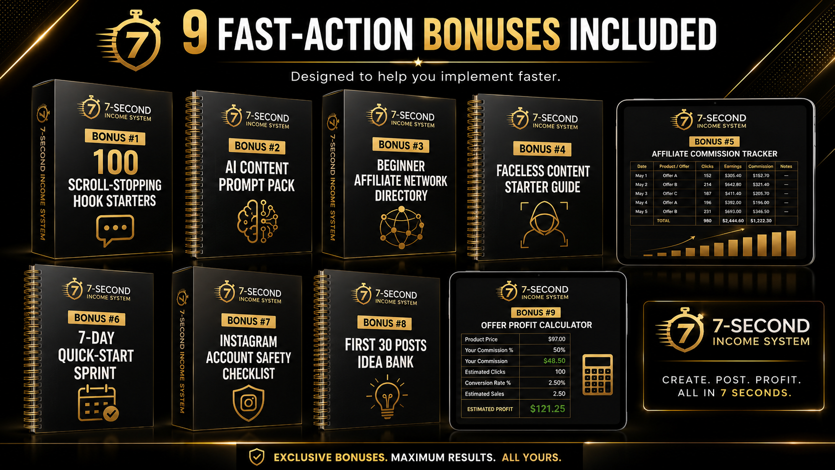 Complete 7-Second Income System fast-action bonus collection