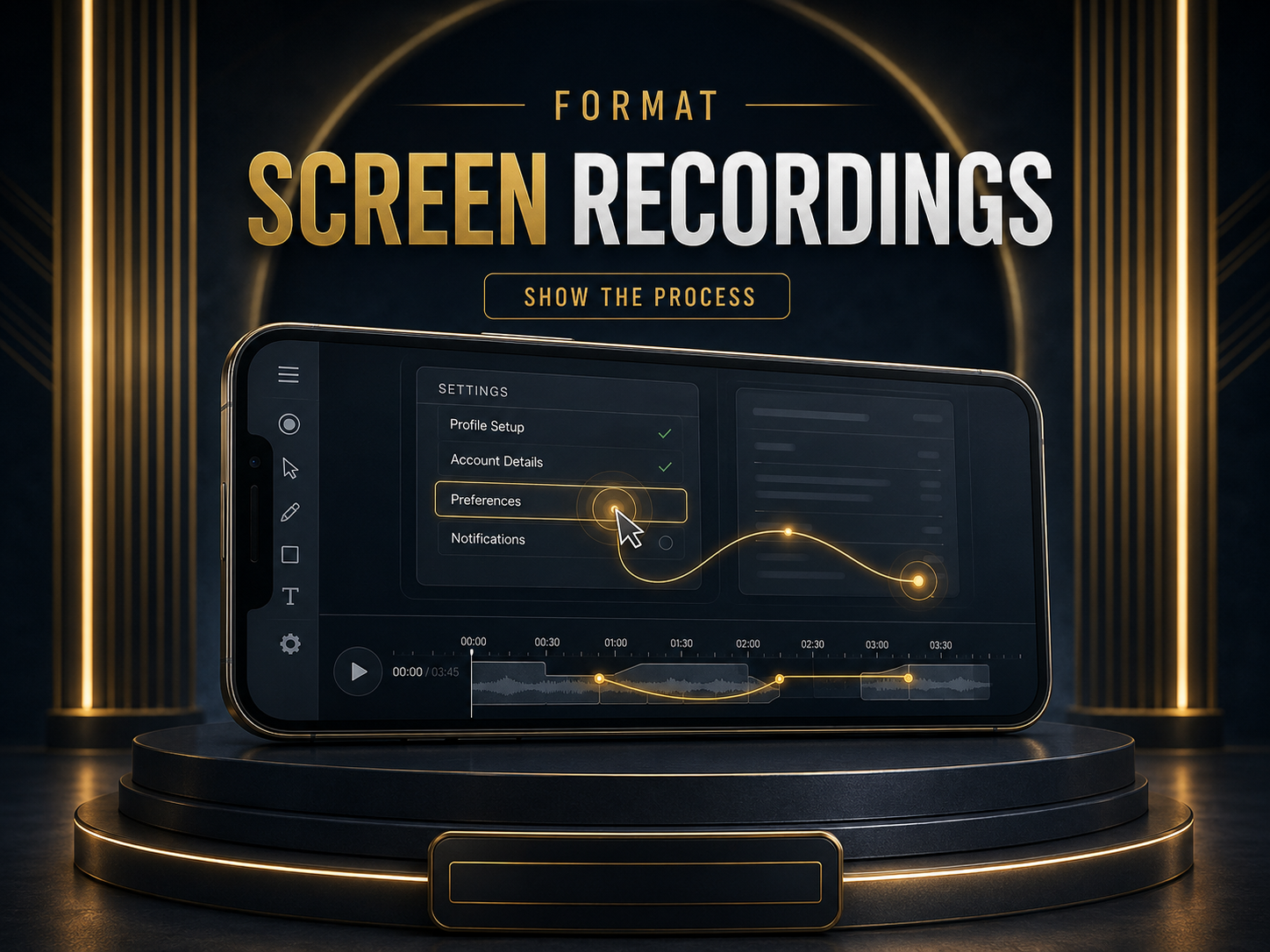 Premium Screen Recordings short-video format mockup