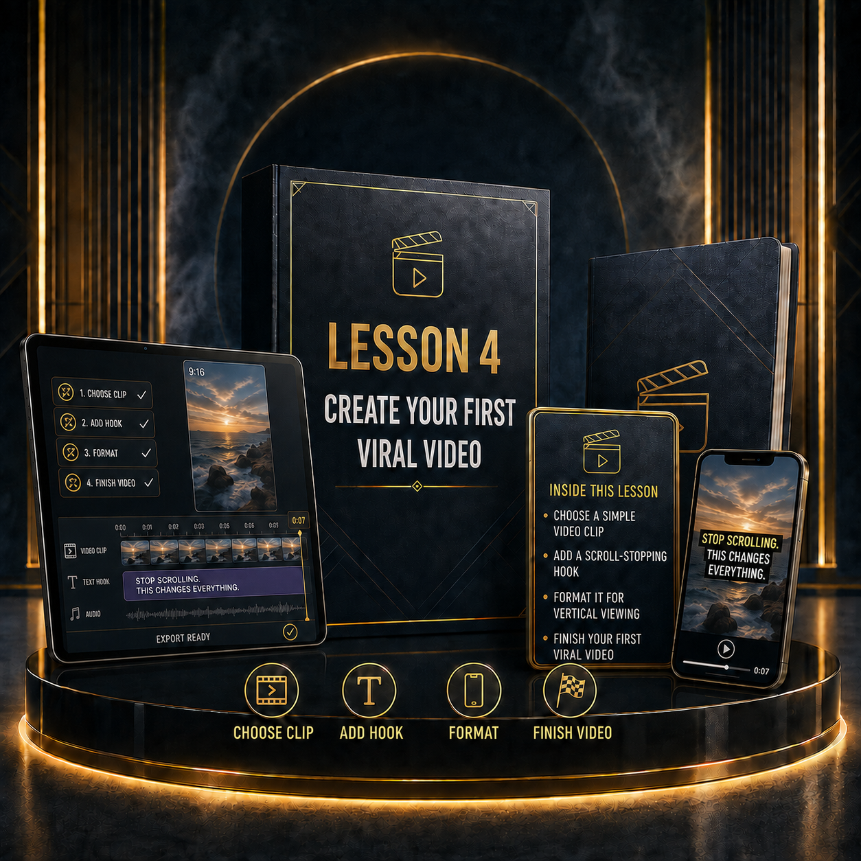 Lesson 4 Create Your First Viral Video premium mockup