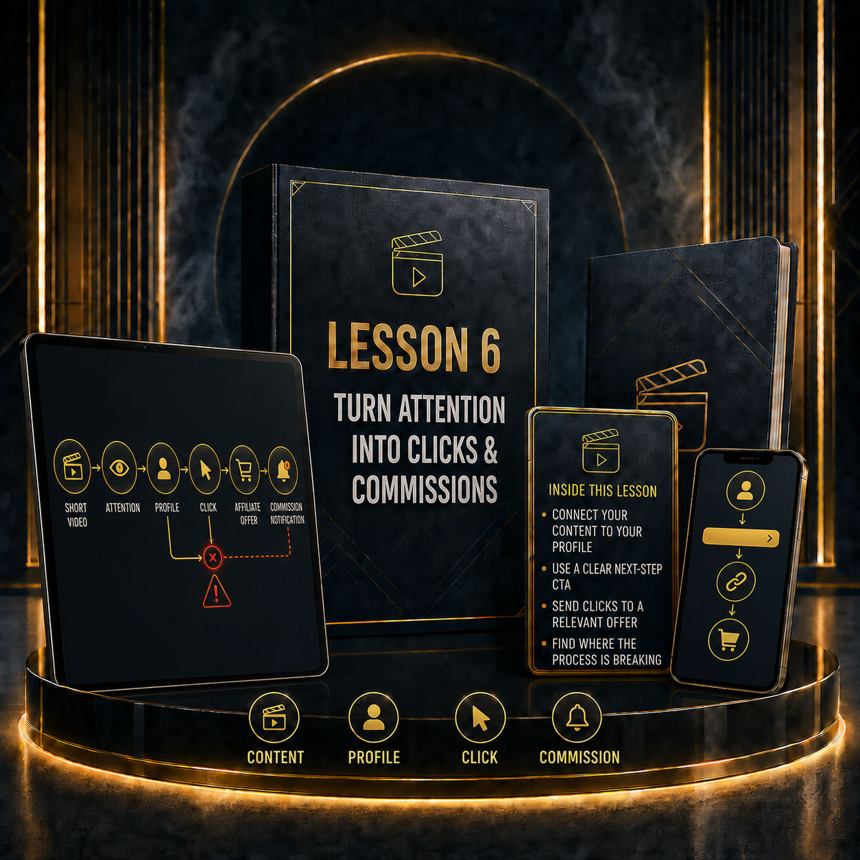Lesson 6 Turn Attention Into Clicks And Commissions premium mockup