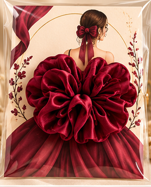 Ruby Grace deep ruby scrunchie packaging