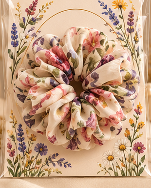 Wildflower floral mix scrunchie packaging