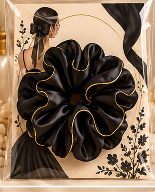 Midnight Muse black scrunchie packaging
