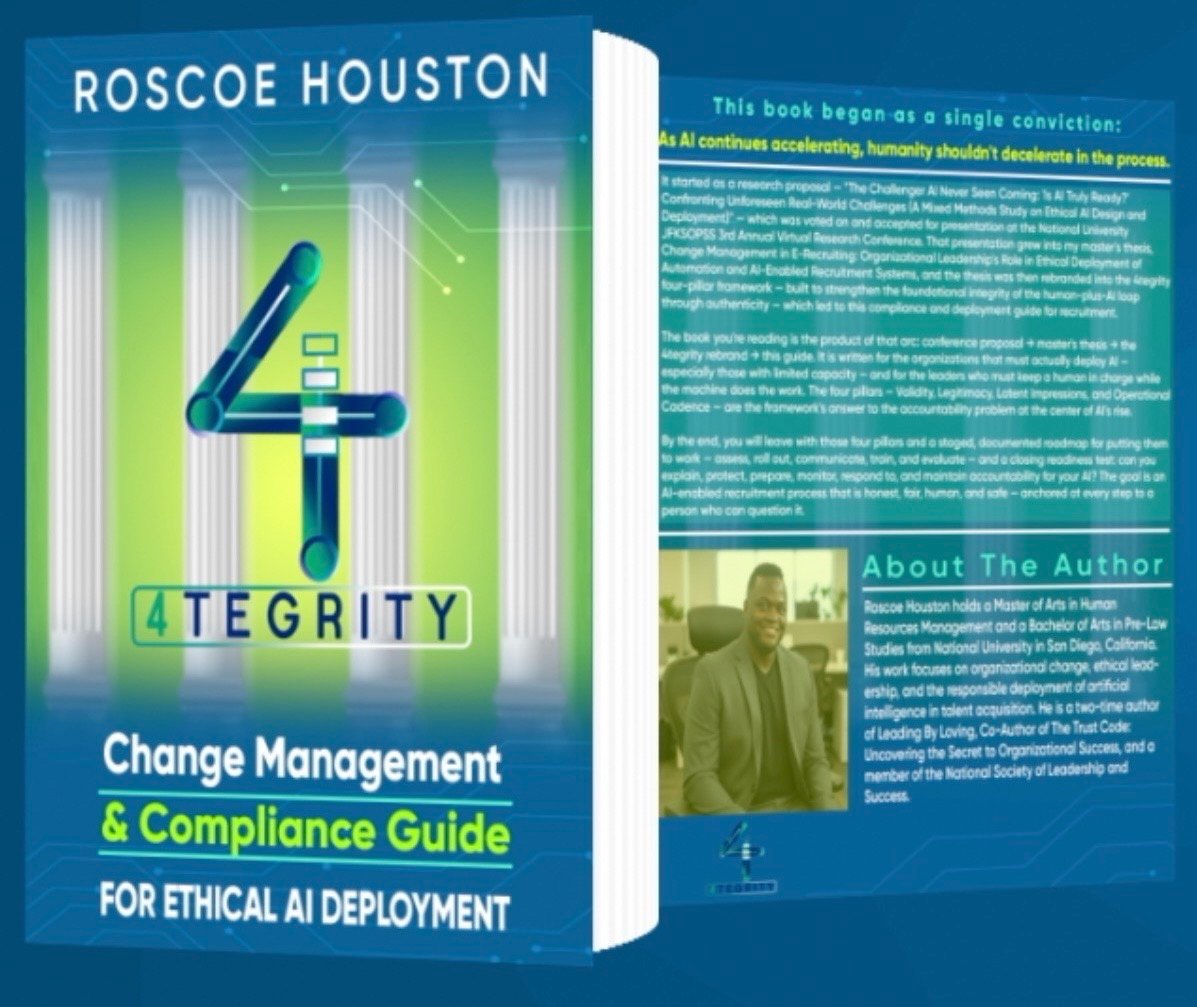 4TEGRITY book cover by Roscoe Houston — A Change Management & Compliance Guide for Ethical AI Deployment