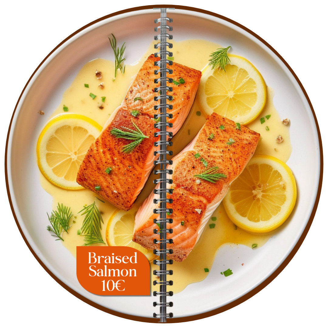 Salmon dish used in a Genius Menus circular menu