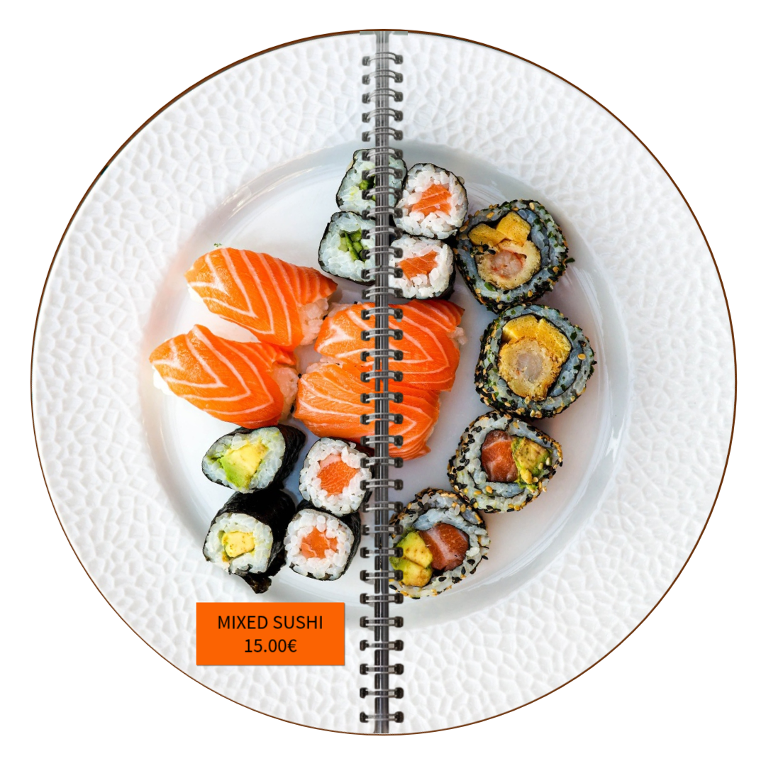 Sushi circular menu design