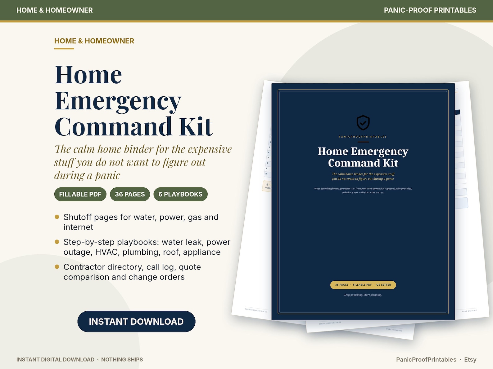 Home Emergency Binder cover