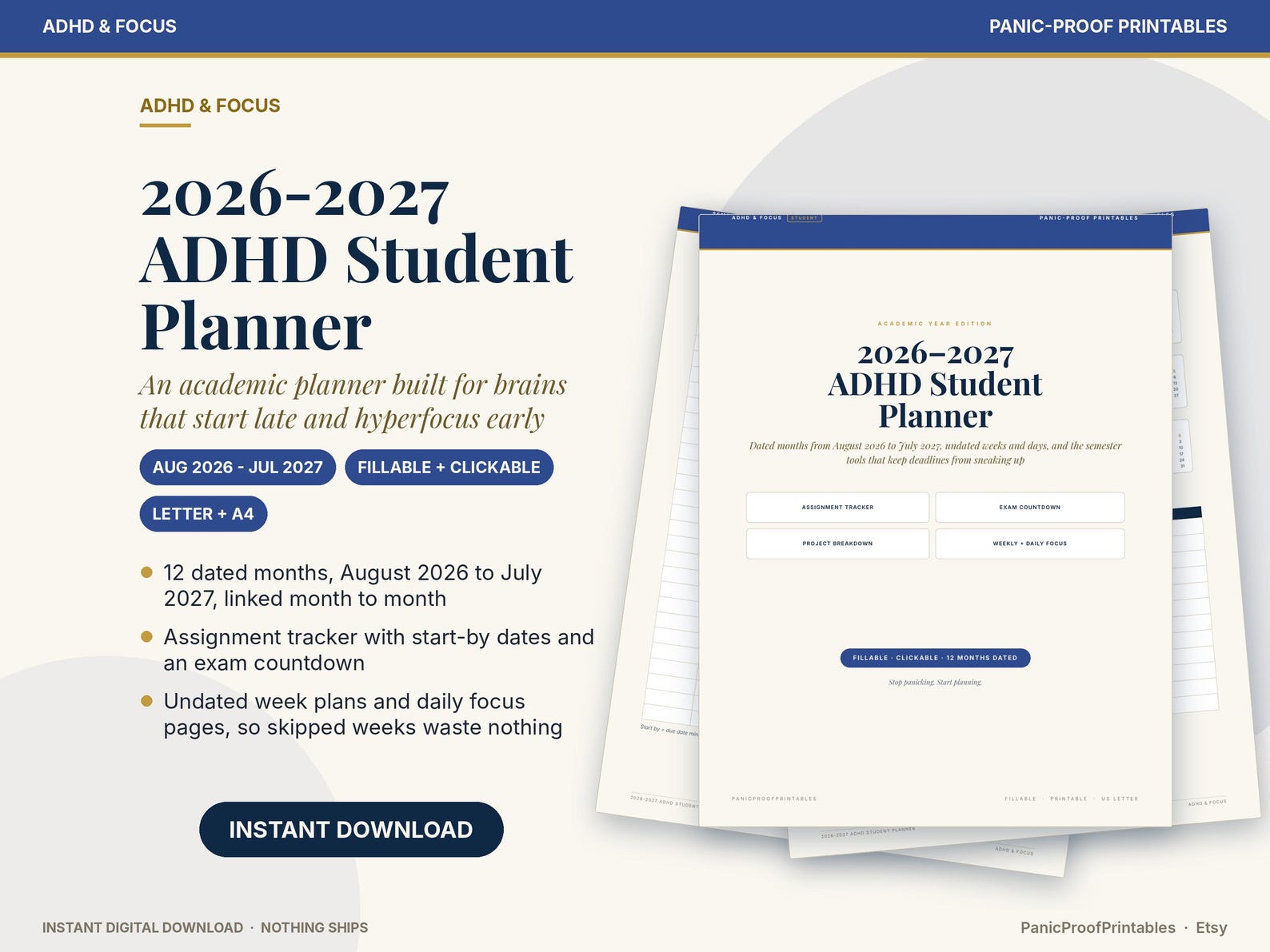 2026-2027 ADHD Student Planner cover
