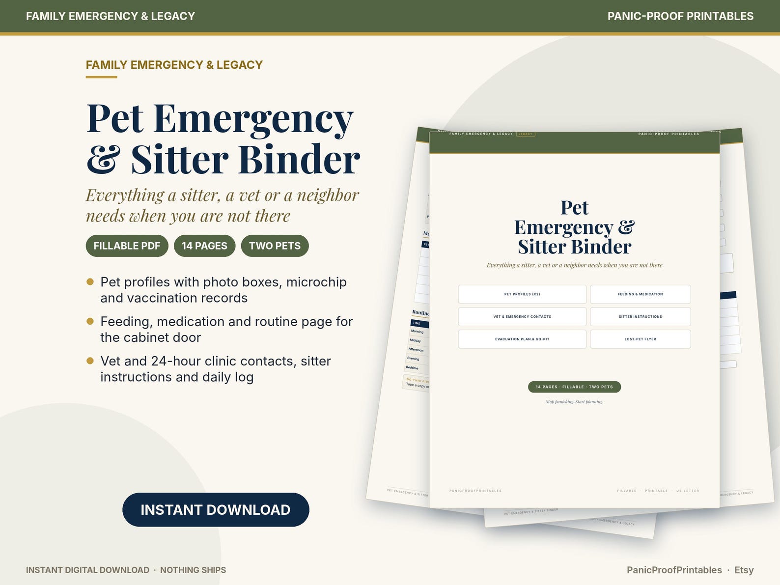 Pet Sitter & Emergency Binder cover