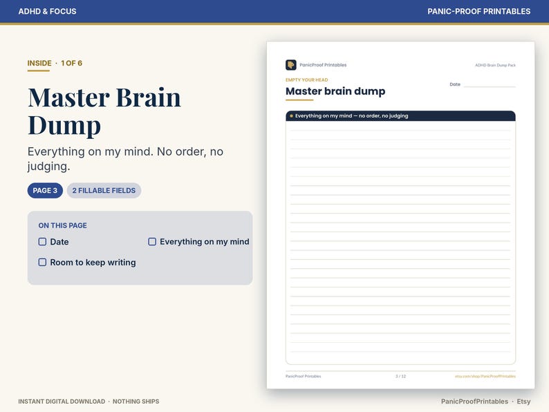 ADHD Brain Dump Pack page 5
