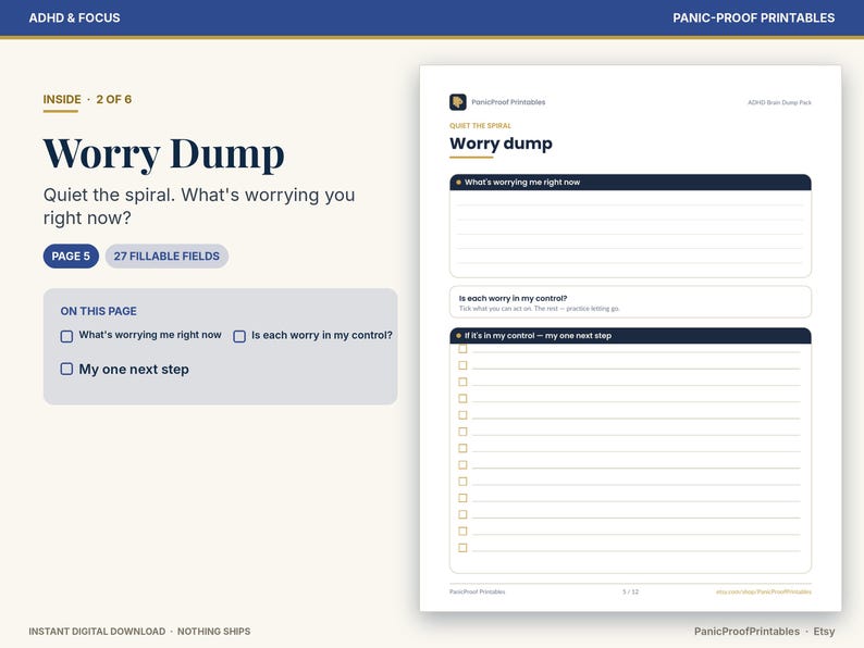 ADHD Brain Dump Pack page 6