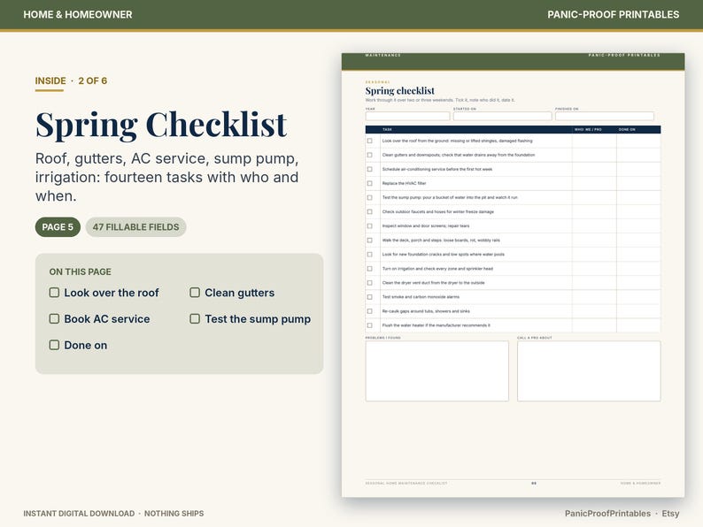 Seasonal Home Maintenance Checklist page 6