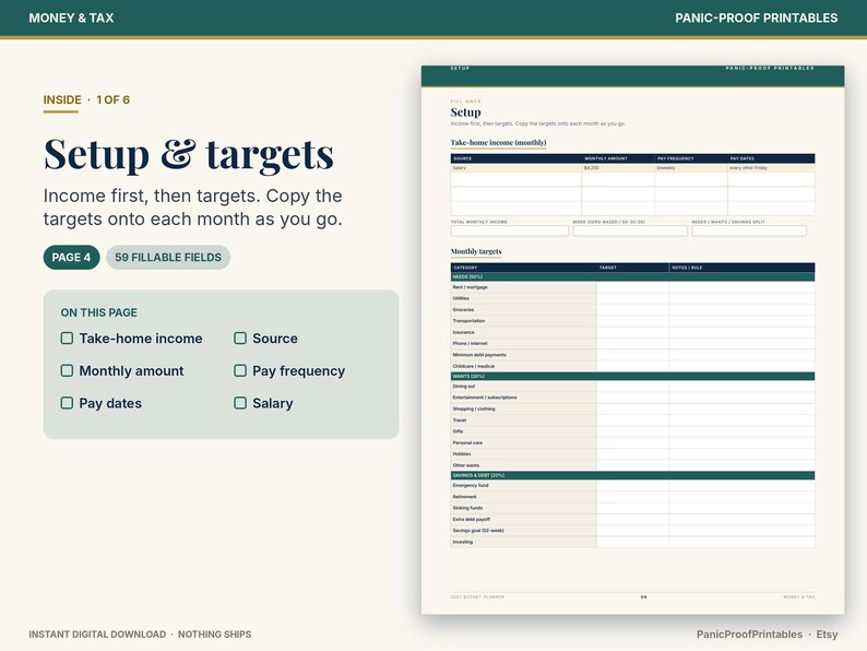 2027 Budget Planner page 5