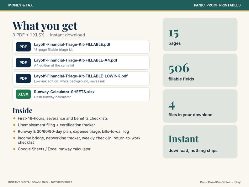 Layoff Financial Triage Kit page 2