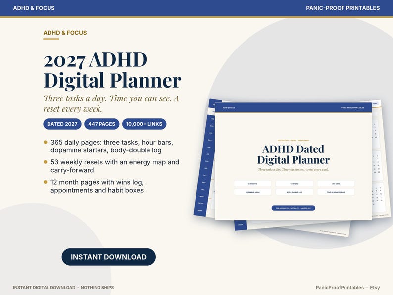 2027 ADHD Digital Planner