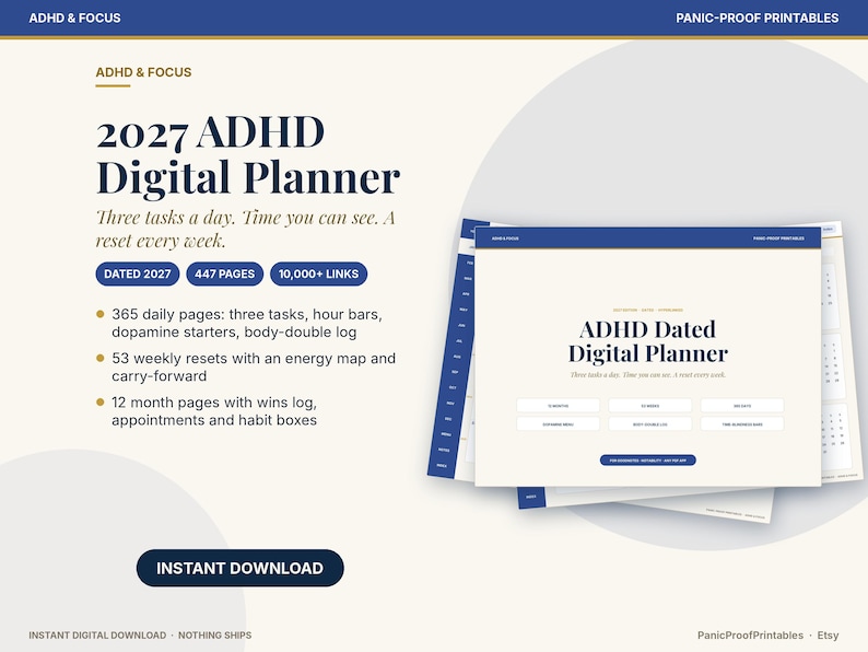 2027 ADHD Digital Planner