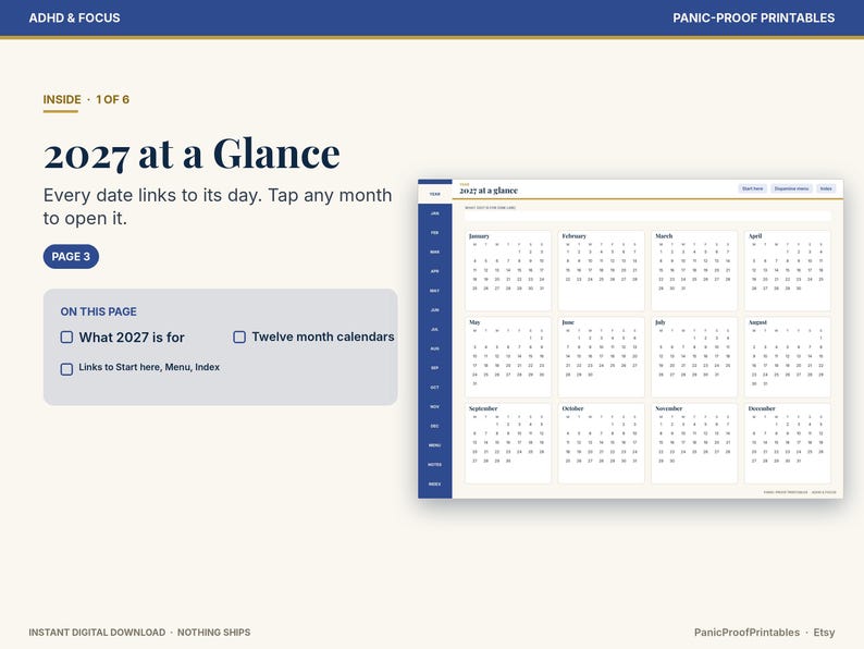2027 ADHD Digital Planner page 5