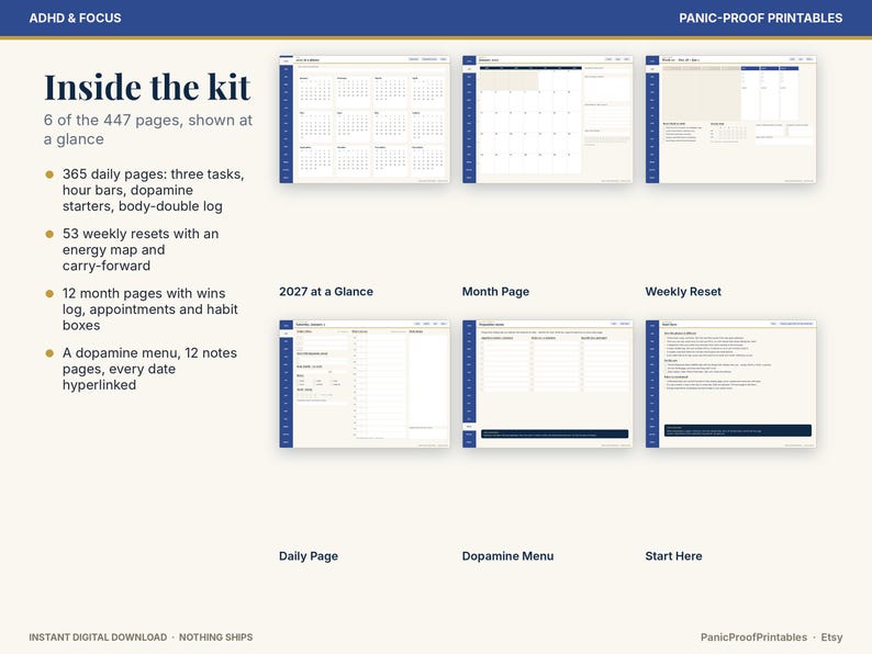 2027 ADHD Digital Planner page 4