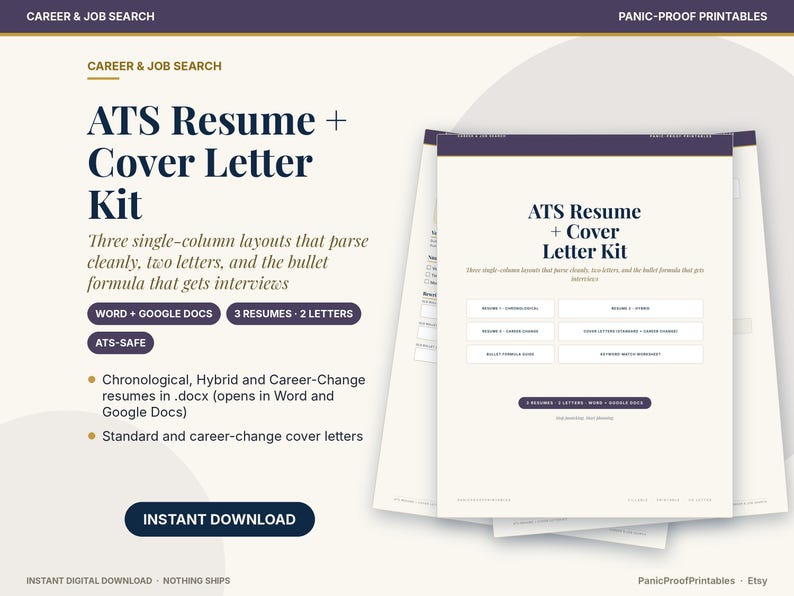 Career & Job Search collection cover: ATS Resume & Cover Letter Kit