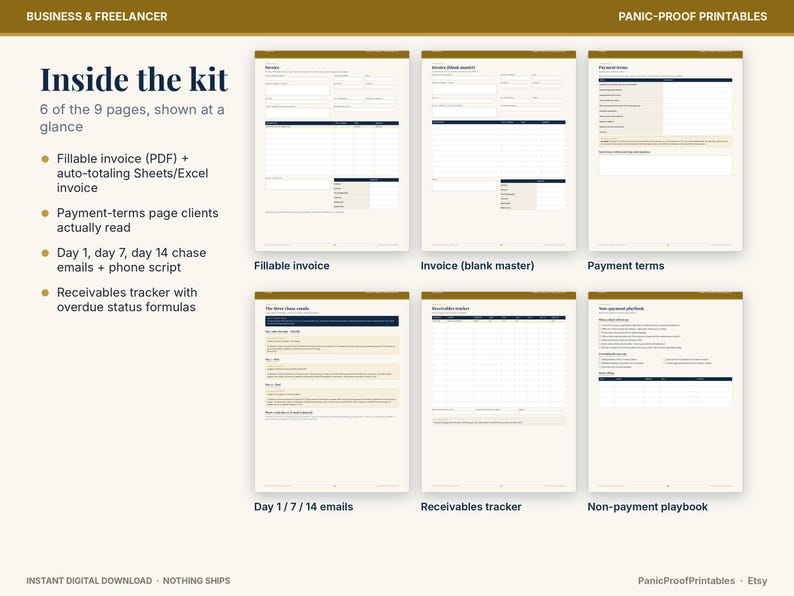 Freelance Invoice & Payment-Chase Kit page 4