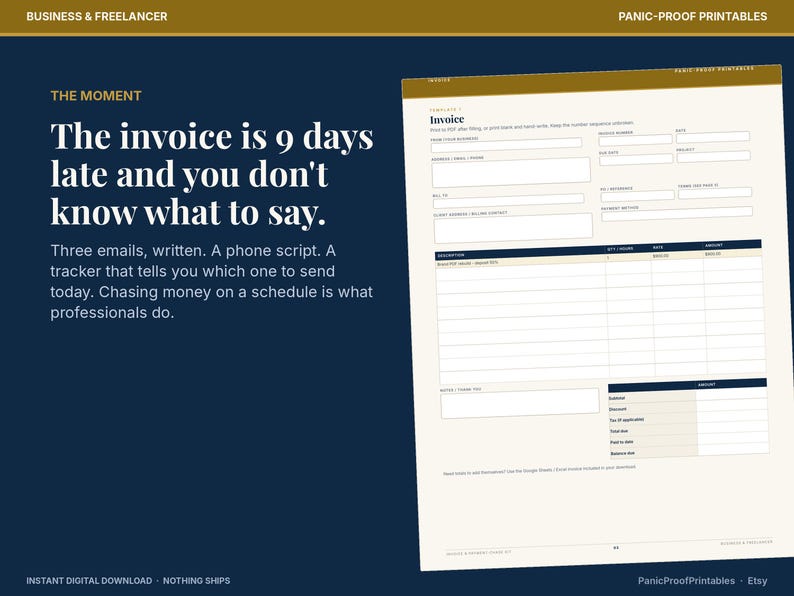 Freelance Invoice & Payment-Chase Kit page 3