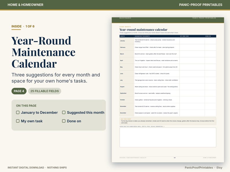 Seasonal Home Maintenance Checklist page 5