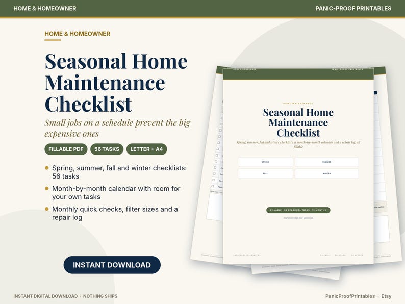 Seasonal Home Maintenance Checklist