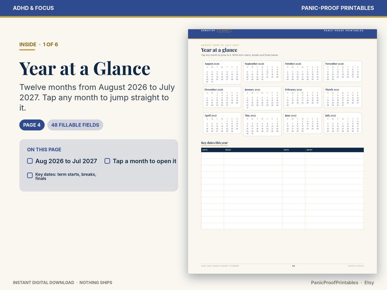 2026-2027 ADHD Student Planner page 5