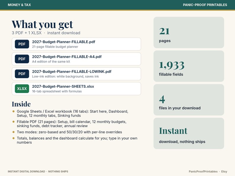 2027 Budget Planner page 2