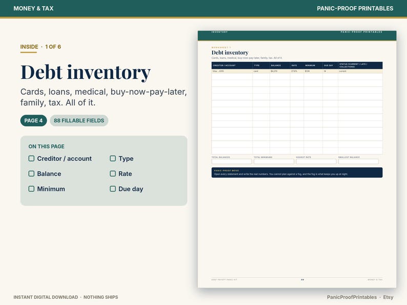 Debt Payoff Planner page 5