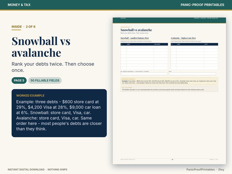 Debt Payoff Planner page 6
