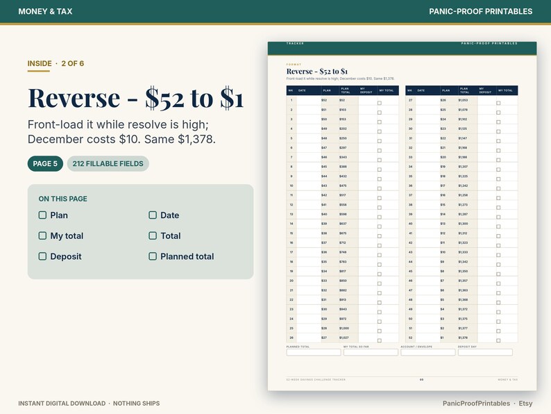 52-Week Savings Challenge page 6
