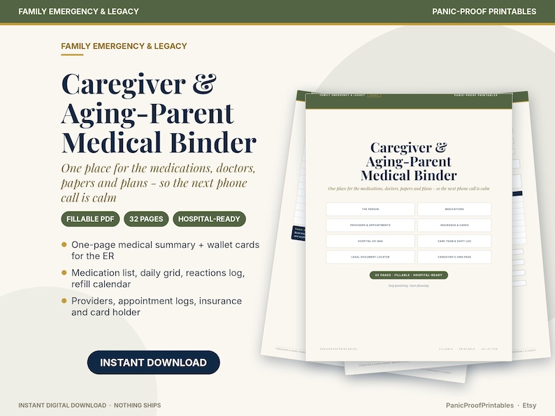 Caregiver Medical Binder